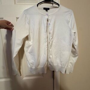Lands' End Classic Cream Cardigan